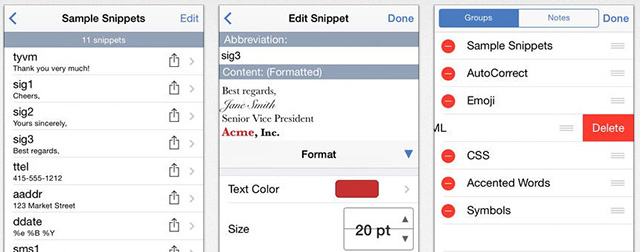 textexpander touch apps